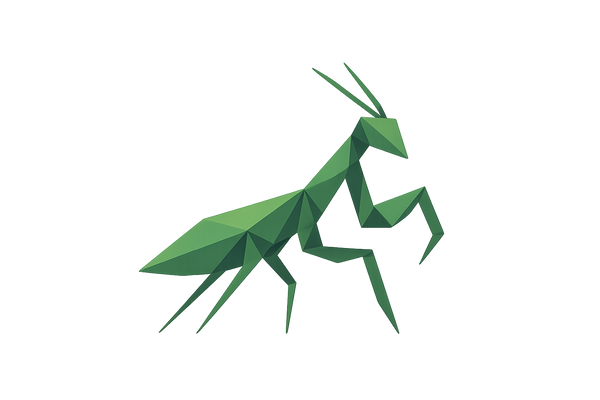 low poly mantis logo